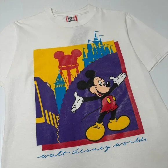 90s Walt Disney World Mickey Mouse Graphic Tee M - Picture 2 of 3
